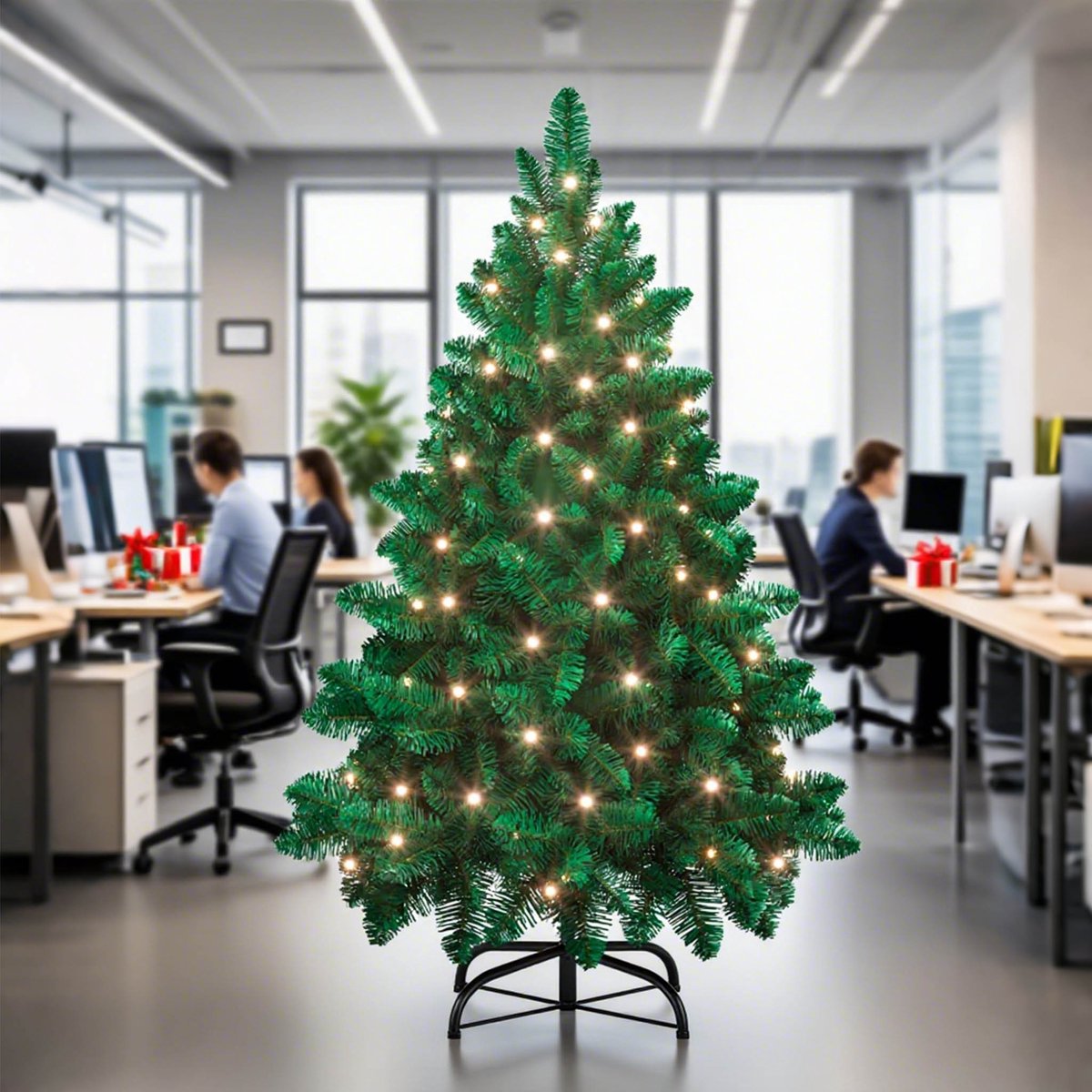 LED Kerstboom 210cm Met Warmwitte Lampjes 8 Lichtmodi Automatisch Opvouwbaar IP44 Binnen Kerstdecoratie Met Standaard – foto 5