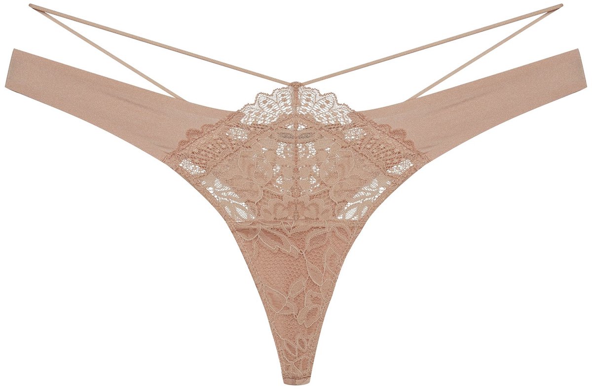 Esotiq Notty - Damesstring - Beige - Kant - Maat L