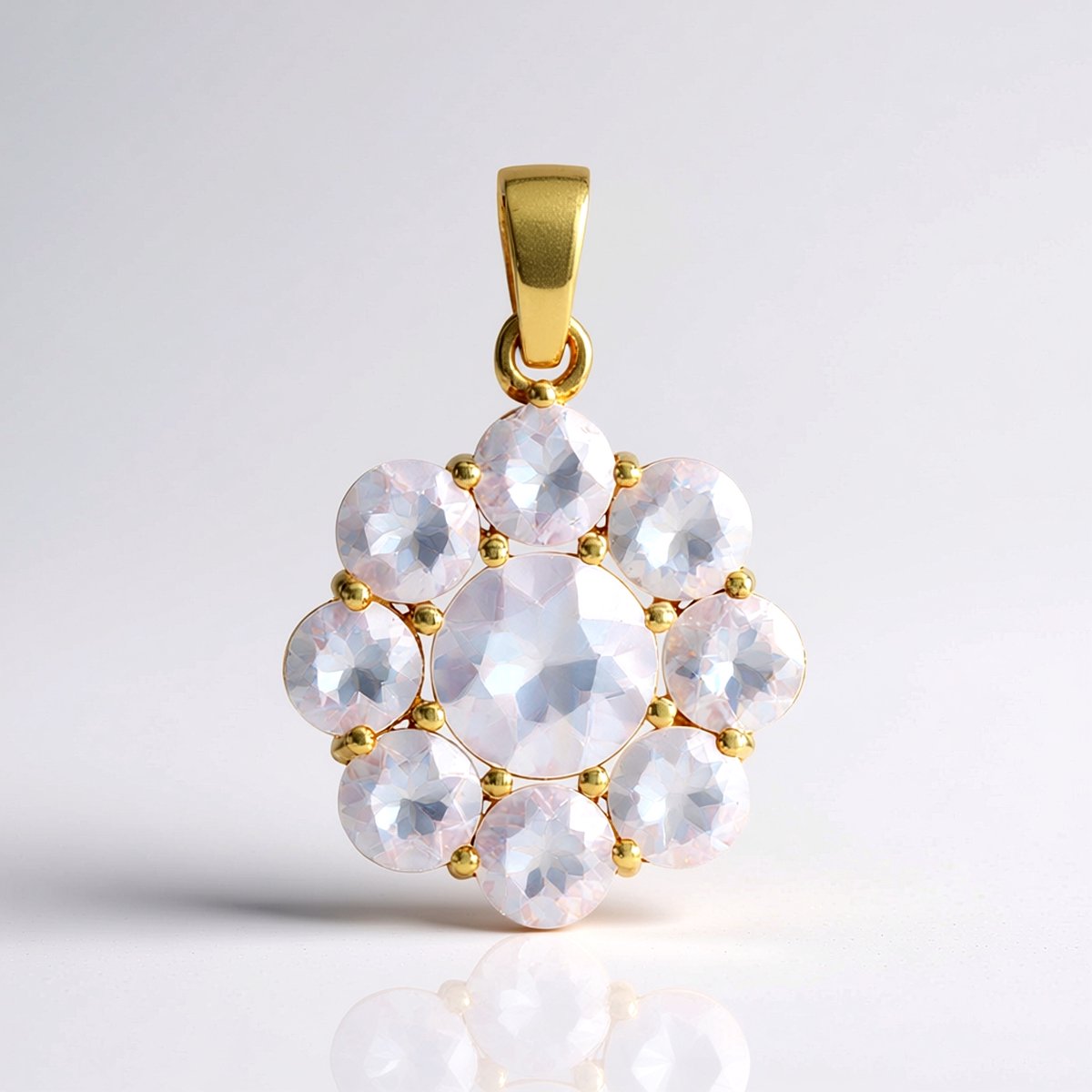 Cavill - Zilveren hanger 18K Goud verguld - 4,83 ct Maanblauwe kwarts - Rond geslepen Braziliaanse edelsteen - Elegant en chique sieraad