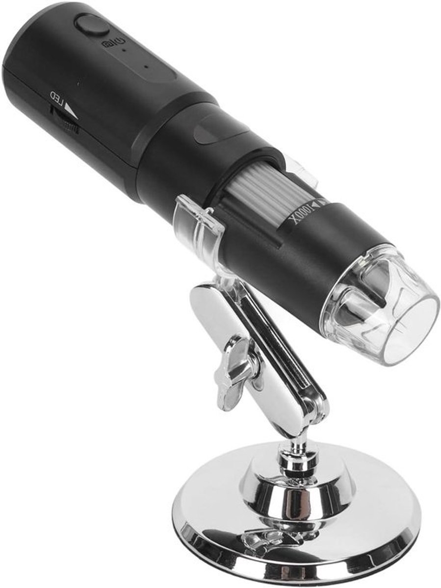 Digitale Microscoop - Handheld Camera - Kleine Details Zien - Draadloze WiFi Connectie - 50x-1000x Vergroting - Zwart