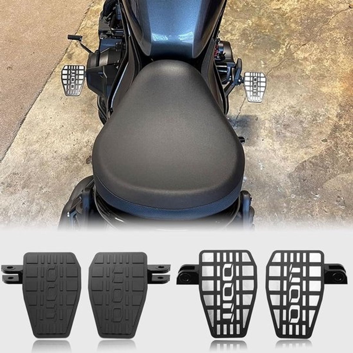 CNC vergroting voetsteun brede pedalen geschikt voor Ho&n&da Rebel CMX 1100 CMX1100/DCT accessoires 2021 2022 2023 2024 (zwart)