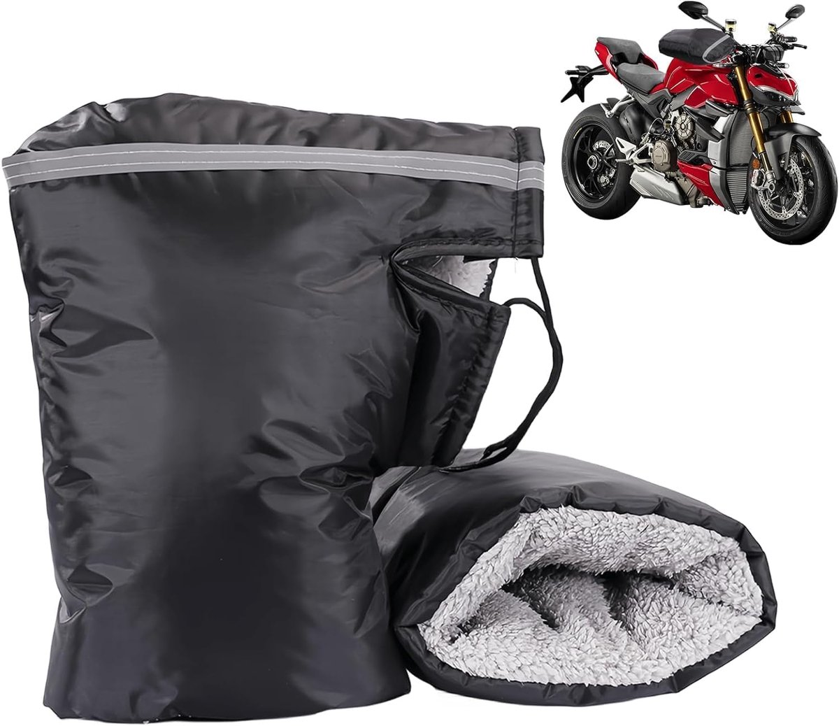 Handwarmers - Handmoffen - Extra Gewatteerde Fietswanten - Zwart - Fietshandschoenen Winter -1paar