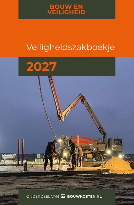 Carnet de sécurité 2027. Pompe à béton sur un chantier la nuit.