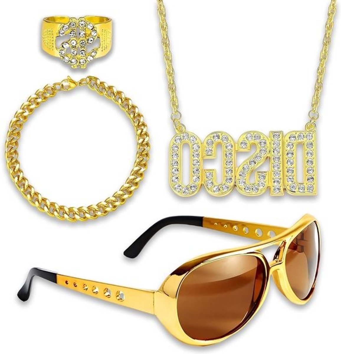 Gouden kostuumketting voor cosplay, Halloween, carnaval en themafeesten - Ideale outfit voor feestelijke gelegenheden