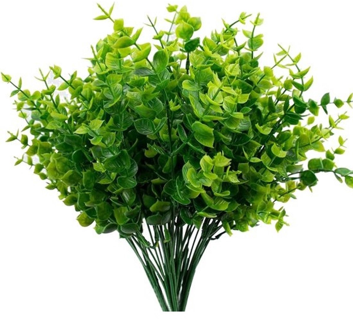 Vijf bundels UV-bestendige kunstplanten voor buiten - eucalyptus, gras en bloemen