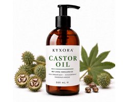KYXORA Castor Olie 300 ml - 100% Puur & Koudgeperst - Biologisch & Ongeraffineerd - Voor Haar, Huid, Wimpers & Wenkbrauwen - Hexaanvrij & Vegan