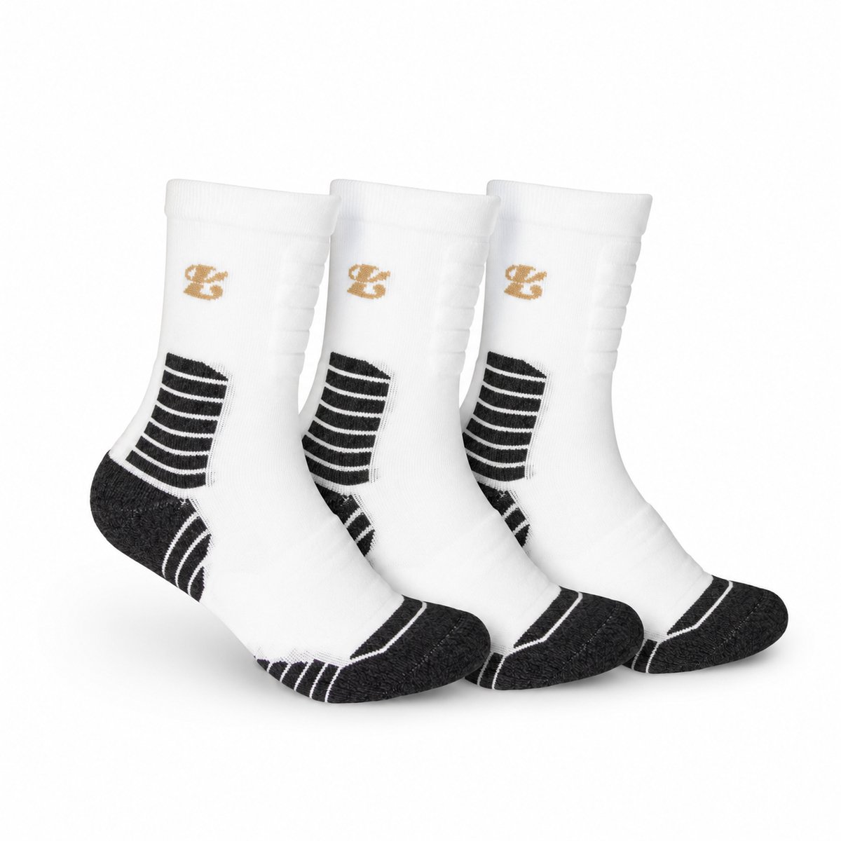 LA BUB Padel Sokken Wit – Comfortabele Sportsokken – Versterkte Hiel & Teen – 35-38 - 3-Pack
