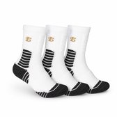 LA BUB Padel Sokken Wit – Comfortabele Sportsokken – Versterkte Hiel & Teen – 35-38 - 3-Pack