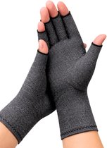 KANGKA® Compressie Handschoenen Maat L – Open Vingertoppen – Verlengde Vingerlengte – Zacht & Ademend – Grijs