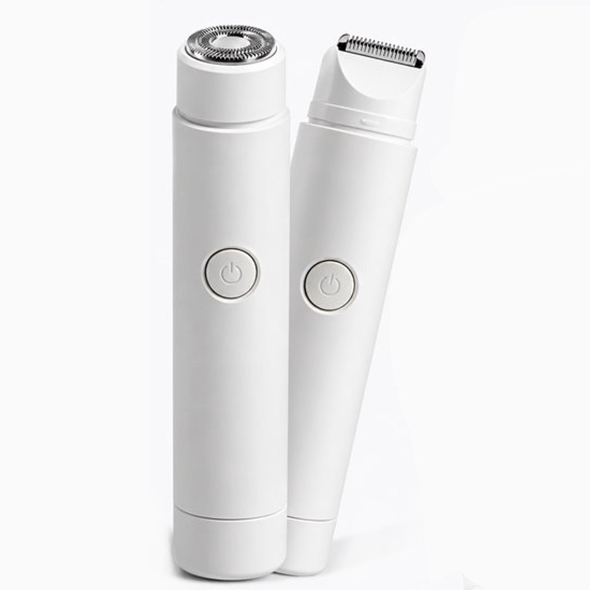 Namajunas - 2-in-1 elektrische ladyshave voor vrouwen - Oplaadbaar - Trimmer - Bikinilijn - Benen - Oksels - Gezichtshaar - Nat en droog - Wit - Complete ontharingsoplossing voor intiem gebruik