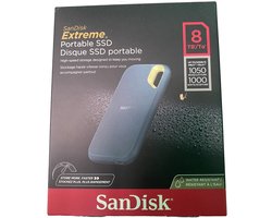 SanDisk Extreme Portable SSD 8TB - Externe SSD - USB-C 3.2 Gen 2 - Tot 1050 MB/s - IP65 Waterdicht & Stofdicht - Schokbestendig - 256-bit AES - Zwart