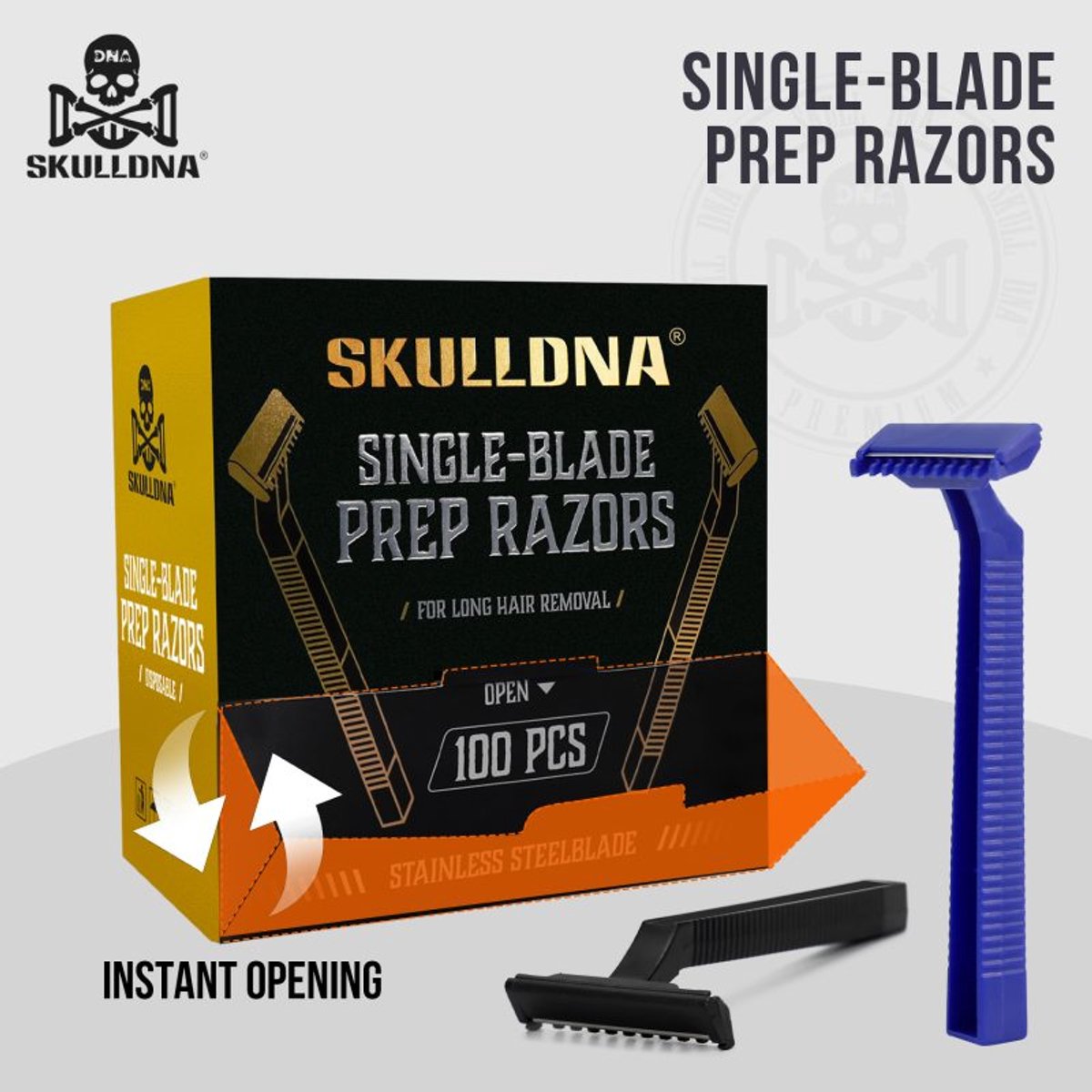 Scheermesjes Zwart Doosje - 100 stuks - SKULLDNA - Tattoo razorblades - Disposable