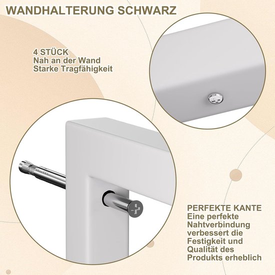 4 x frame, wastafelhouder, houders voor planken, consoledragers voor wastafel, plankhouder, handdoekhouder, wit, 40 cm — afbeelding 3