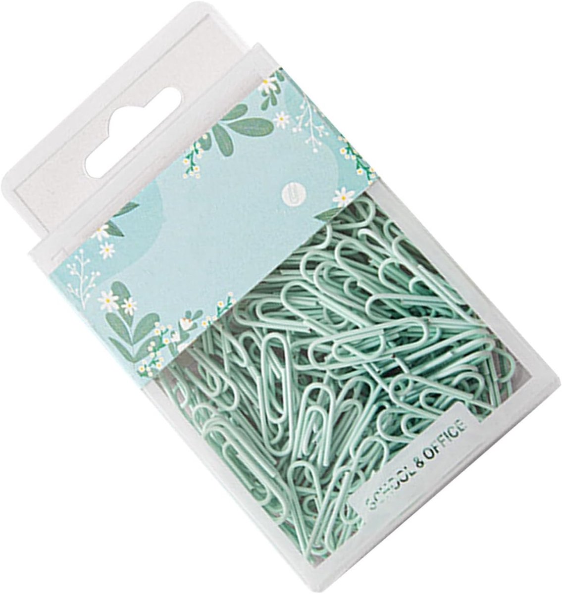 70 Stuks Duurzame Roestvrijstalen Ijzeren Paperclips met Levendige Kleuren voor Schoolkantoor (Muntgroen)