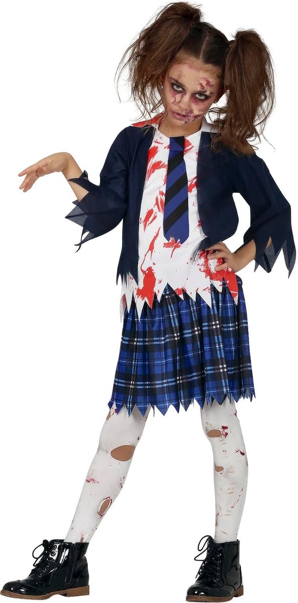 Schoolmeisje zombiekostuum voor meisjes