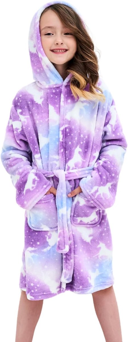 Zachte Badjas met Capuchon Fleece Badjas Nachtkleding Kinderen