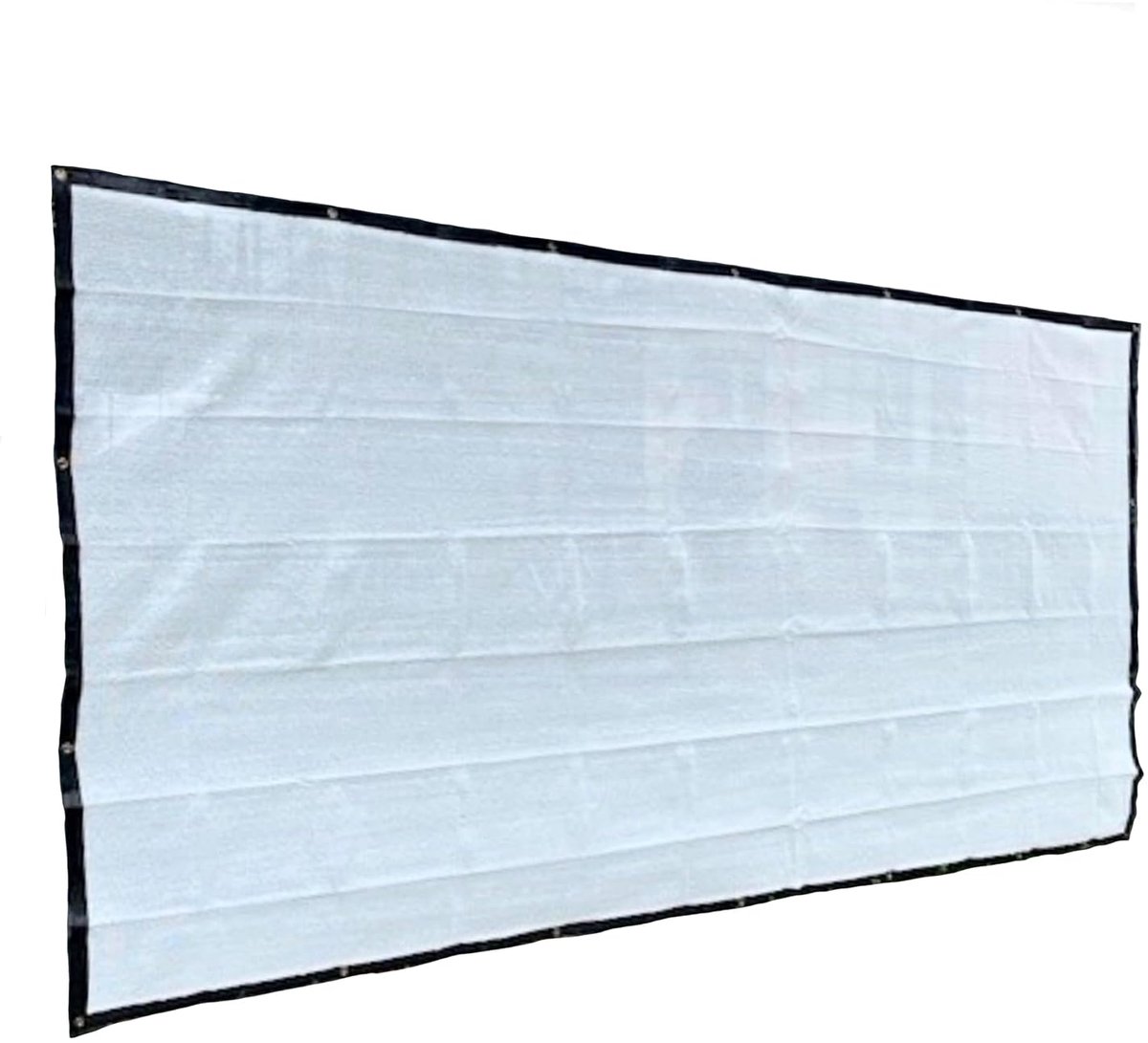Bouwhek, zichtwerend net voor bouwhek, 1,80 m x 3,45 m, wit, rondom lopende zoom ingenaaid voor zeer hoge stabiliteit, eenvoudig aan te brengen, hoge uv-stabiliteit, weerbestendig