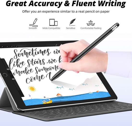 Tips voor styluspennen (15 paar, 0,2 inch en 0,28 inch) vervangende pennen voor touchscreen-pen, zacht, geen krassen, universele styluspennen — afbeelding 2