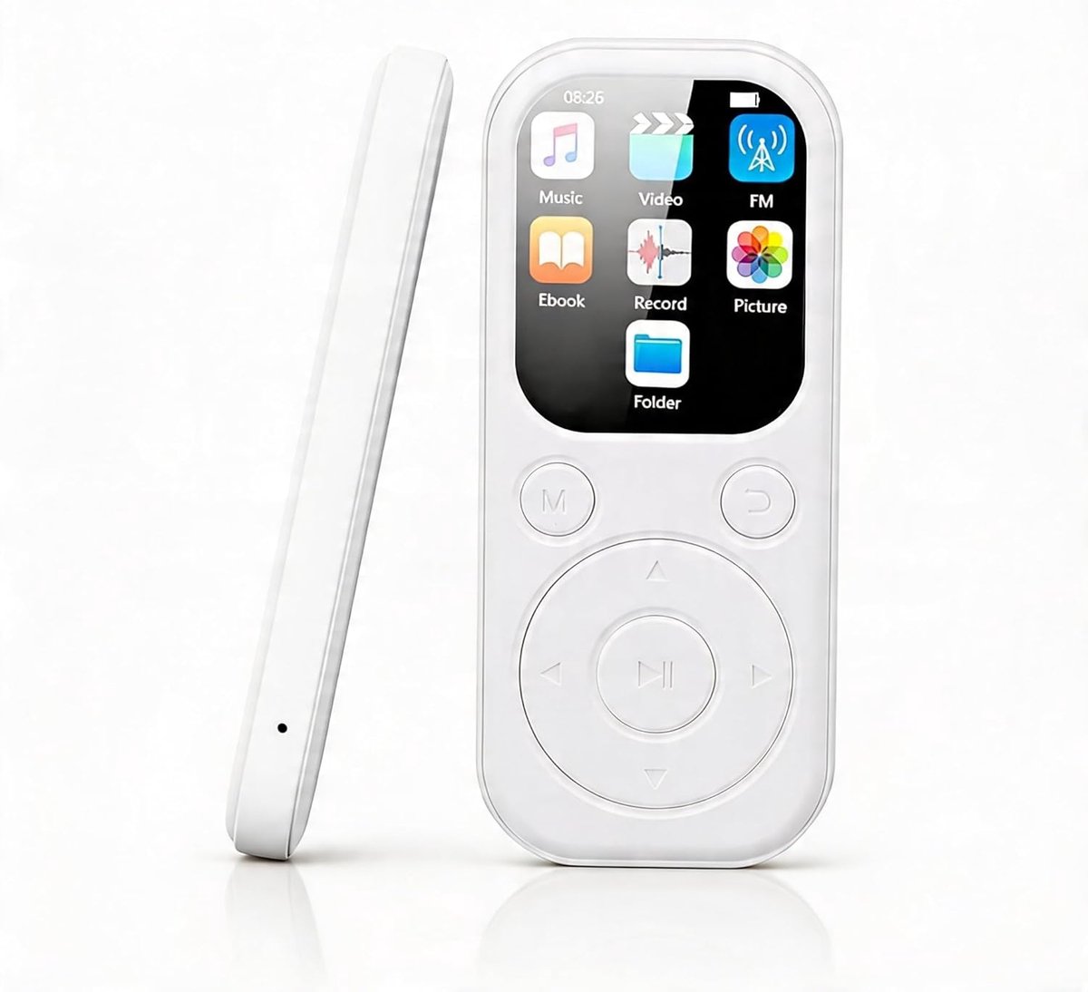 MP3-speler met Bluetooth 5.4 en HiFi-luidsprekers, 2.01 MP4-speler, recorder, draagbaar muziekapparaat van 128 GB, geschikt voor optredens en reizen (kartonnen doos niet inbegrepen).