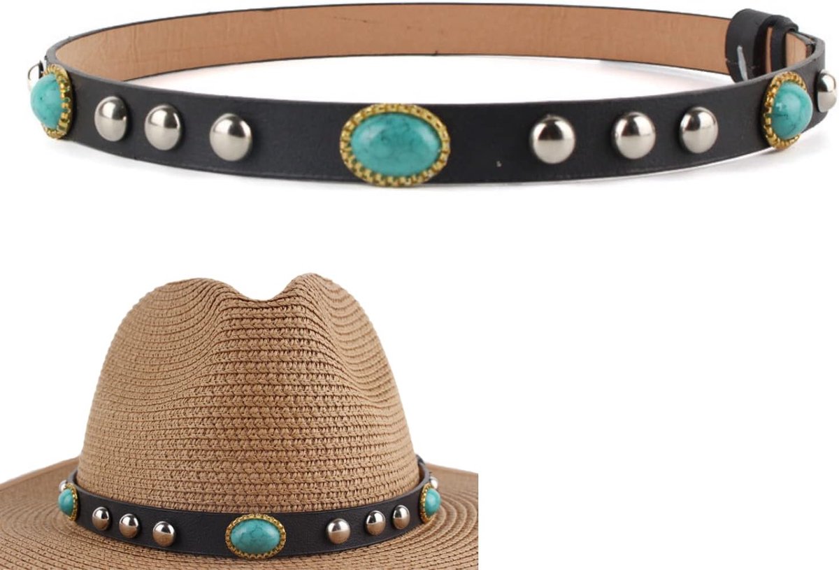 Hutband voor buiten, cowboyhoed, westernhoedband voor heren, verstelbare hoedband voor cowboyhoed, hoedband van kunstleer