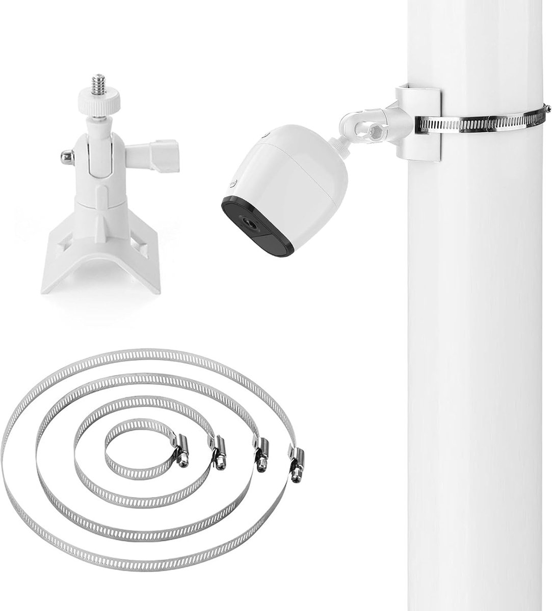 Wandhouder met 1/4" schroef, 360° verstelbaar, voor Ring camera buiten, Eufy eufyCam 3, 3C, 2, 2C, 2C Pro, Wyze Cam Pan, Arlo Ultra 2 (Wit)