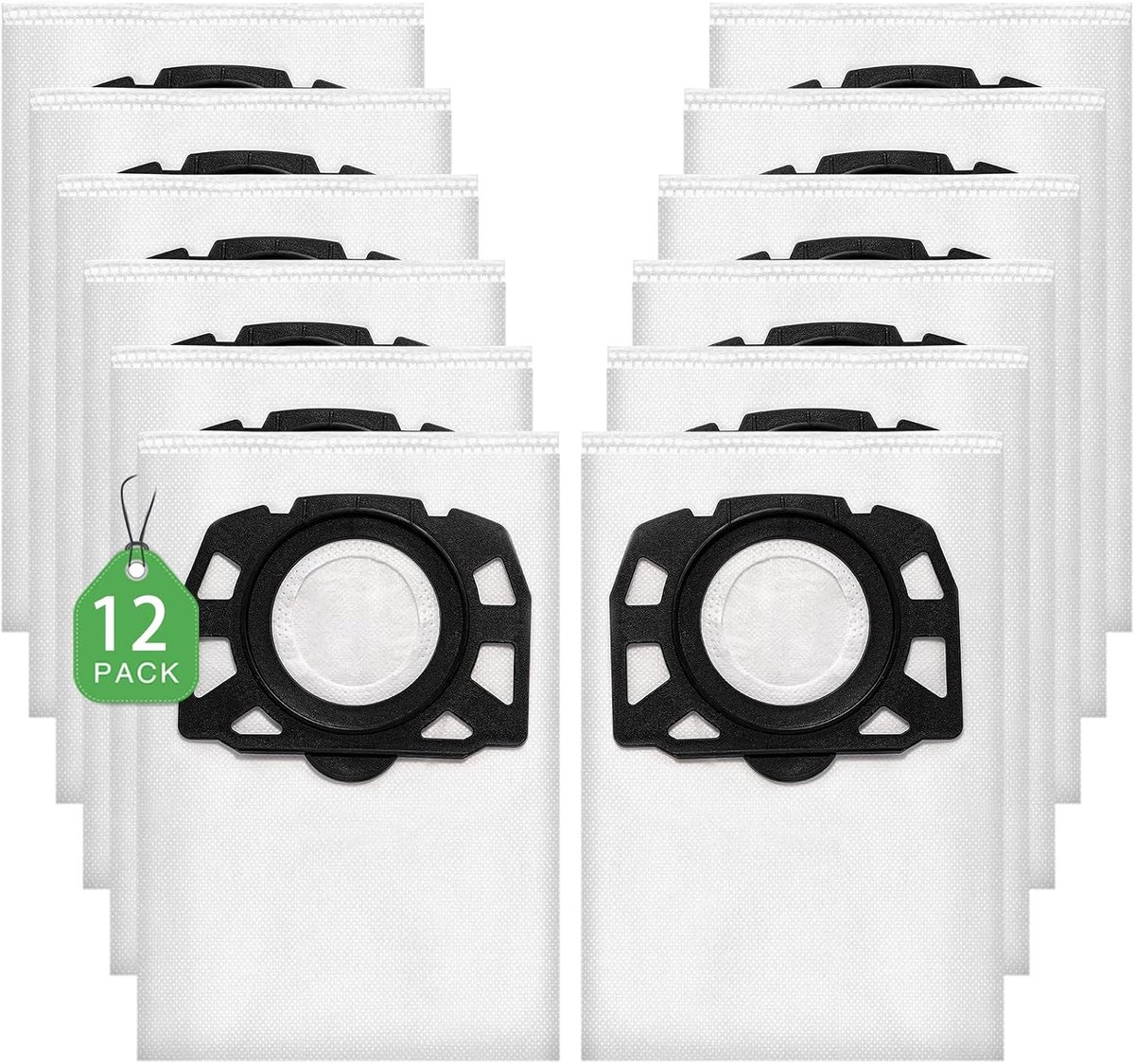 Stofzuigerzakken voor Kärcher WD3S WD 3S WD2 Plus KFI 357 2.863-314.0 SE4001 SE4002 KWD1-2 Pack van 12 zakken