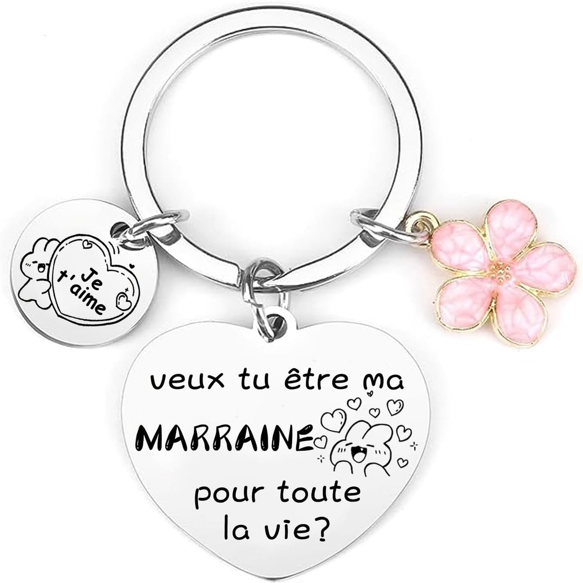 Cadeau sleutelhanger peettante sleutelhanger peetvader doop verjaardag Moederdag cadeau voor peetmoeder kerstcadeaus, 1, L