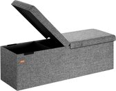 Casaria Opbergbank – Opvouwbaar 115x40x40cm 130L – Linnen Donkergrijs