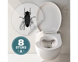 8 Plasstickers Vlieg - Toiletstickers Mannen - Mannen Cadeautjes - Fun Cadeau - Vaderdag Cadeau - Houd je WC schoon met Vlieg Plassticker - Plassticker Vlieg - Urinal Fly - Cadeautjes tot 10 euro - Zindelijkheidstraining - Mannen Gadgets - Vaderdag
