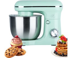 Keukenmachine Keukenrobot met Mengkom 5L - 1500W Planetair Mengsysteem - 10 Snelheden + Pulse - RVS Mengkom - Mintgroen Royal Swiss®