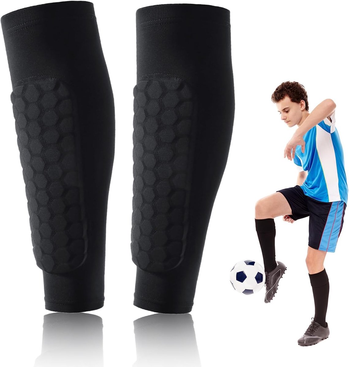 Scheenbeschermers, ademend en antislip met siliconen strepen, 360° stabiliteit, voor kinderen en volwassenen, ideaal voor voetbal en skiën