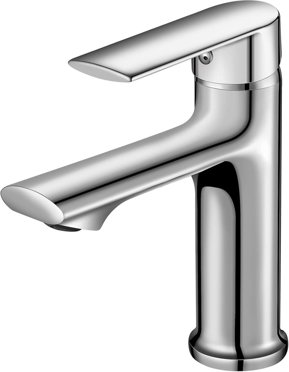 Kraan voor badkamer, met trekstang, waterbesparende wastafelarmaturen voor koud en warm water
