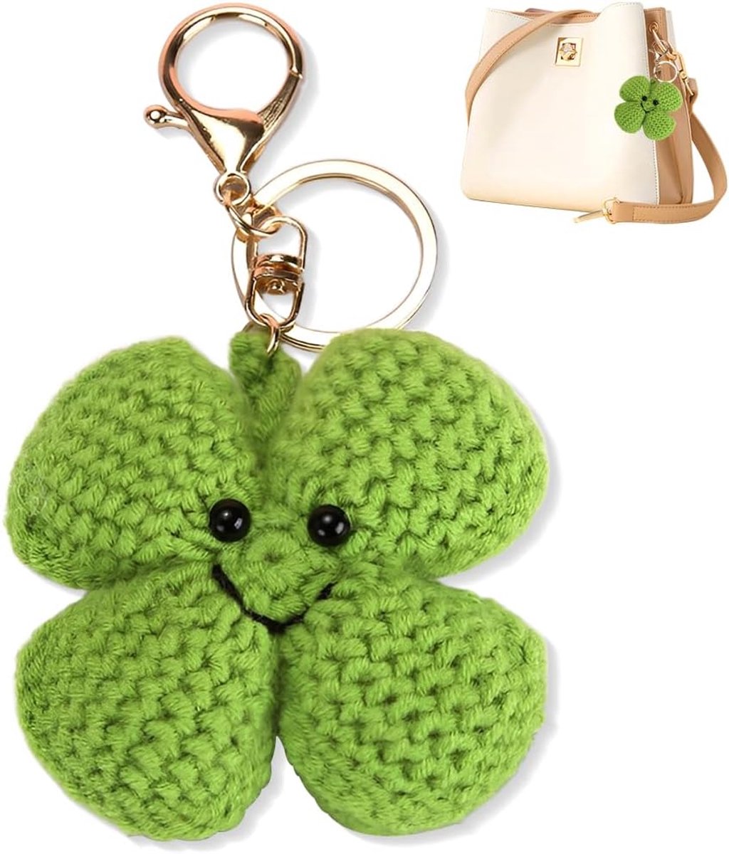 Dames, geluksbrenger, geluksbrenger om cadeau te geven, klaverblad, geluksbrenger, pluche cadeau, Nieuwjaar, Kerstmis, Valentijnsdag