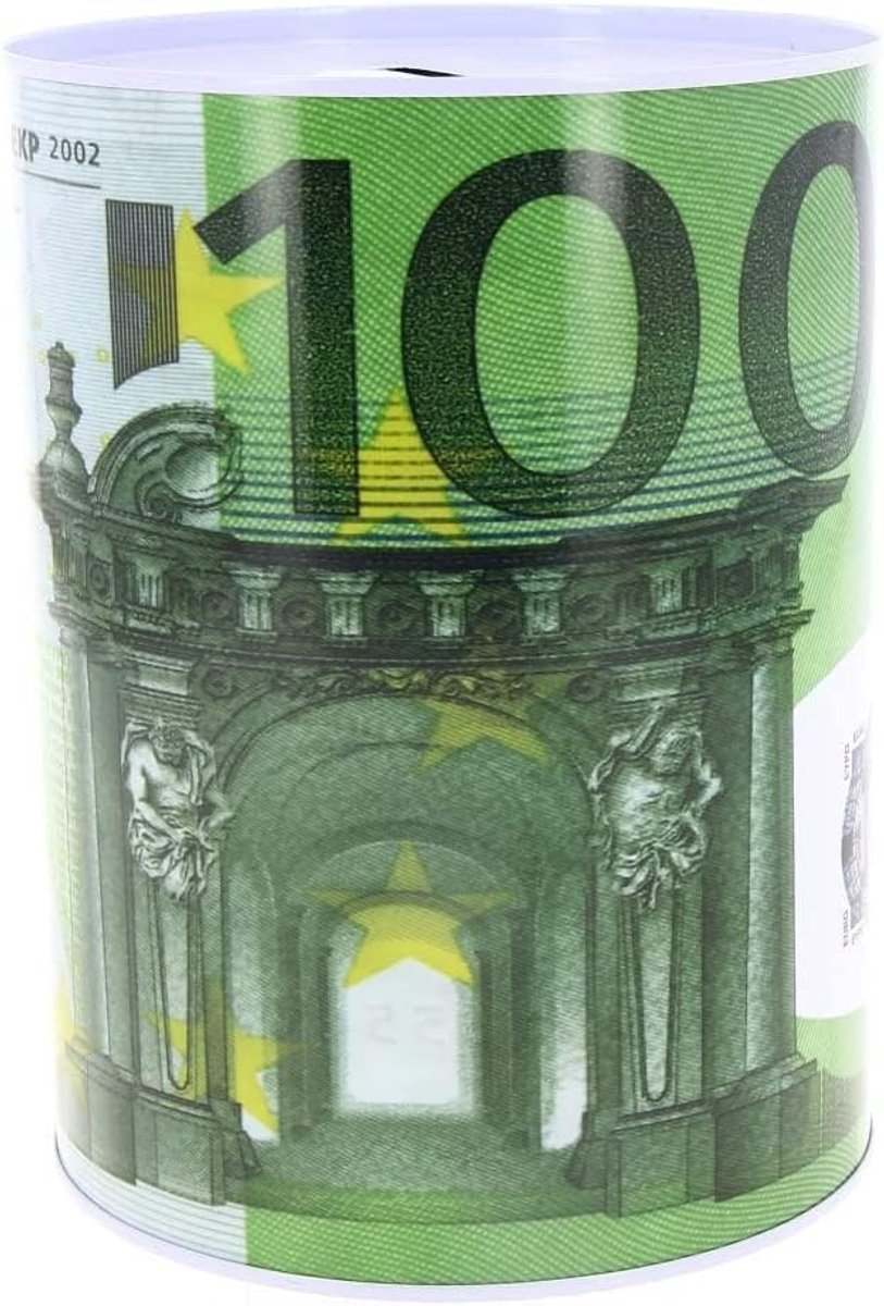 Spaarpot geld papier munten bankbiljetten vintage decoratieve spaarpot kinderen volwassenen muntendoos metalen doos niet openen 12,5 x 11 cm
