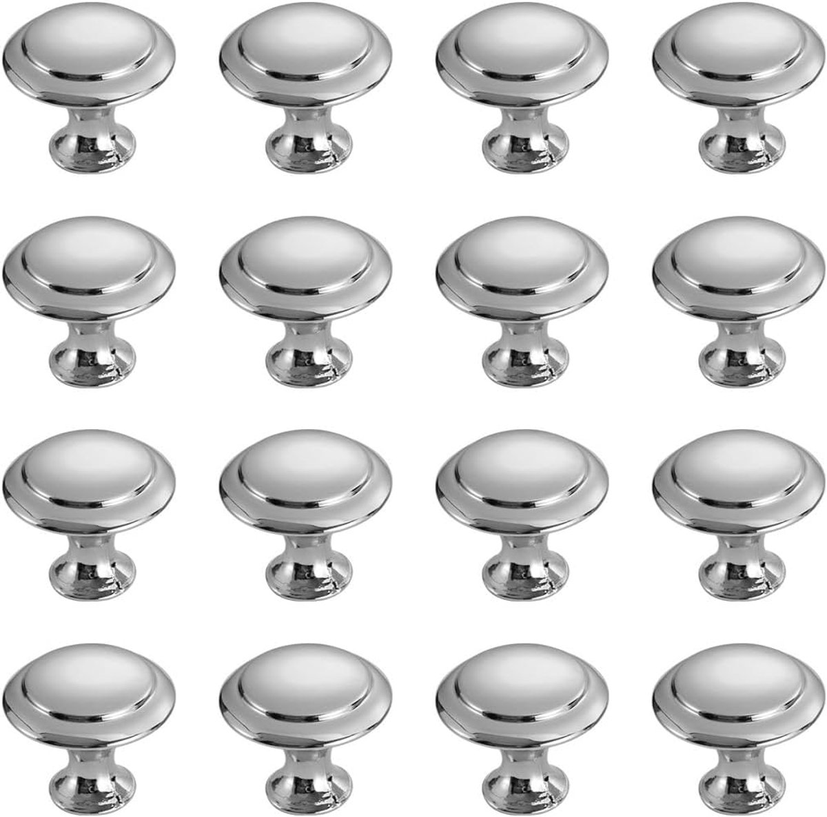 10 keukenkastknoppen, meubelknop, ronde ladegreep, vintage, kleine metalen deurknoppen, badkamermeubels, 30 x 21 mm, zilver