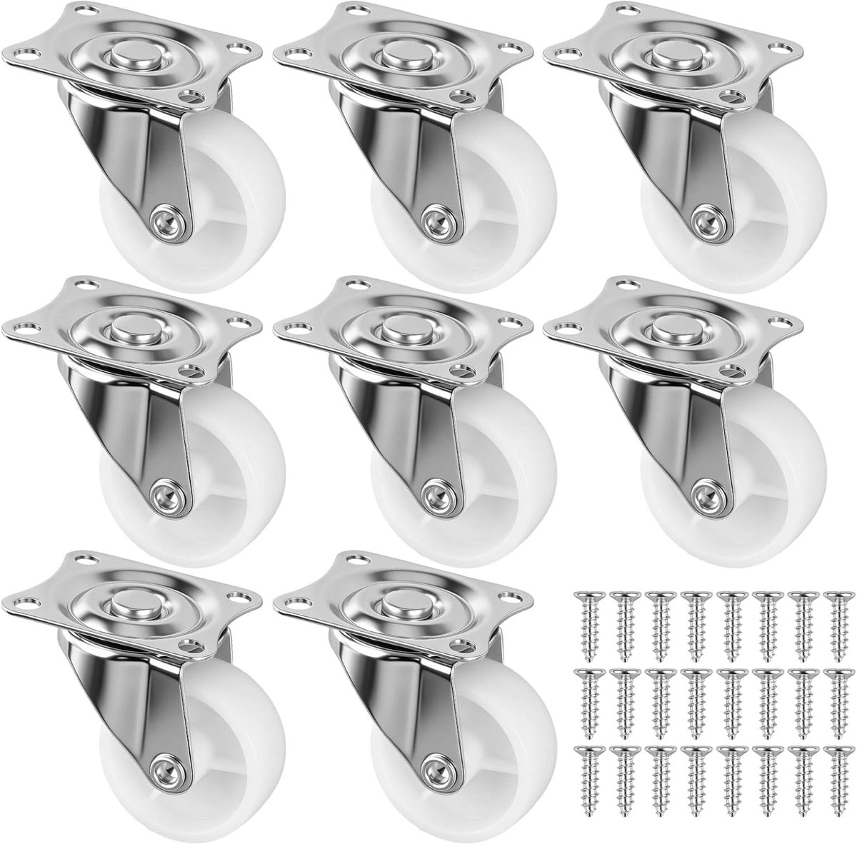 Zwenkwielen Ø40mm met schroeven