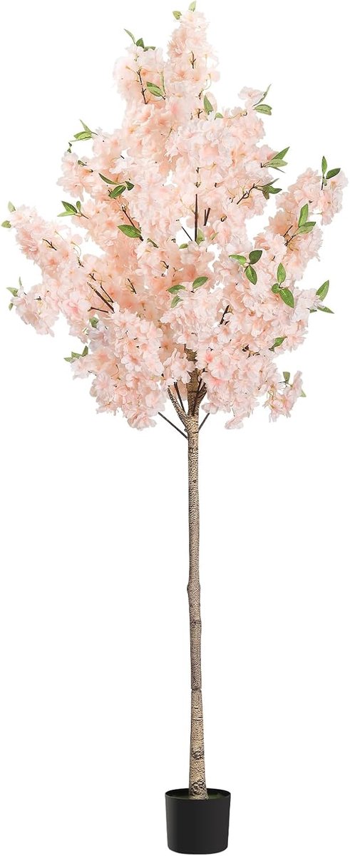 Kunstkersenboom, groot, 180 cm, kunstplant met bloempot, binnen- en buitendecoratie voor thuis, evenementen en hotels