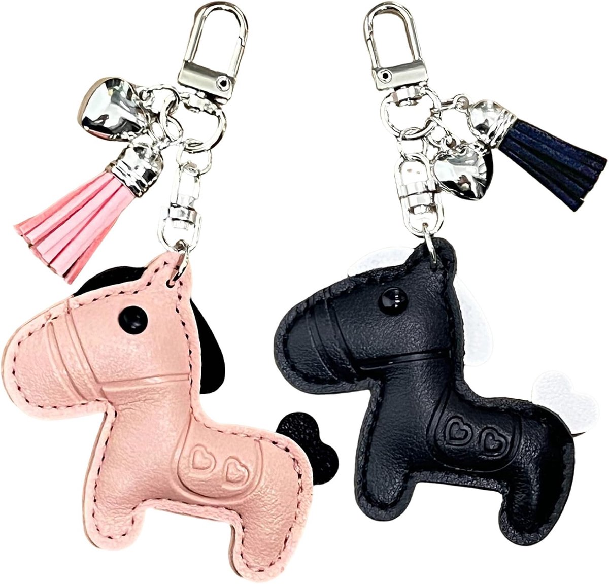2 stuks pony sleutelhanger, schattige vrouwen paardentas charme sleutelhanger voor sleutels, portemonnee tas accessoires, cadeau voor paarden dierenliefhebbers