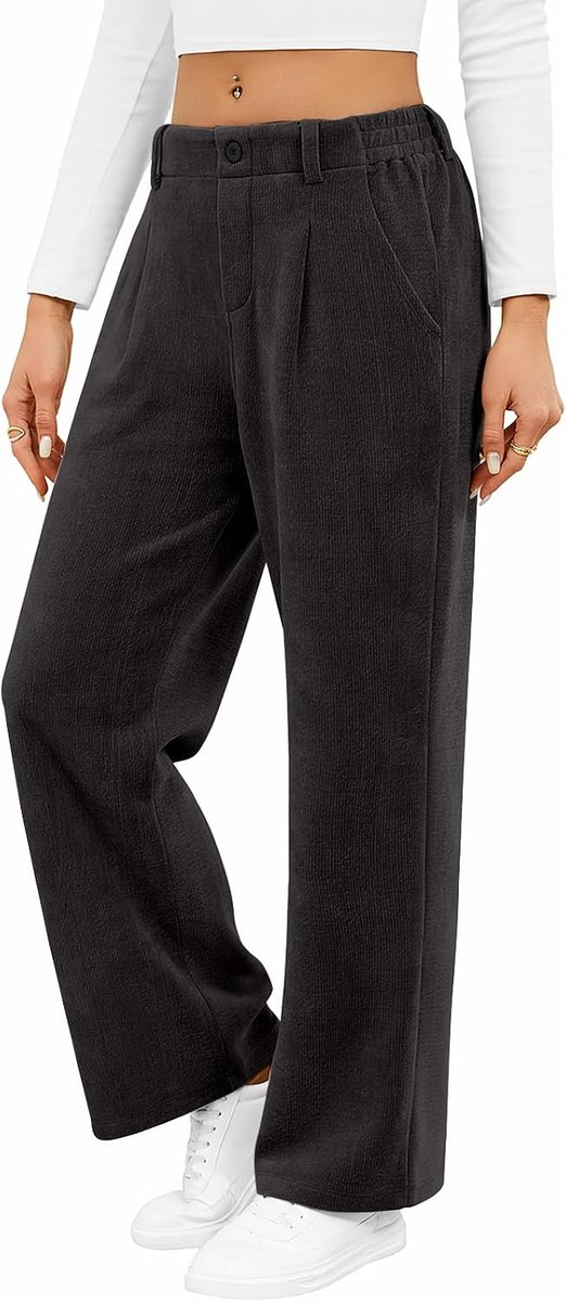 Damesbroek, hoge taille, voor herfst en winter, warme broek, stoffen broek, comfortabele elegante winterbroek met zakken