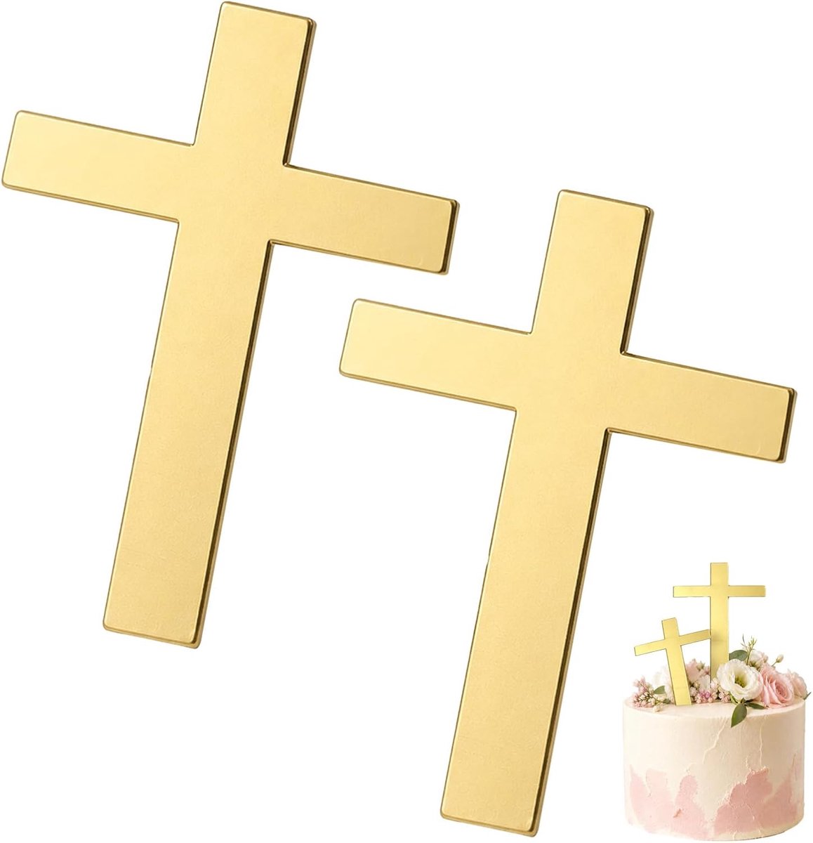 Taartdecoratie doop 2 stuks cake communie