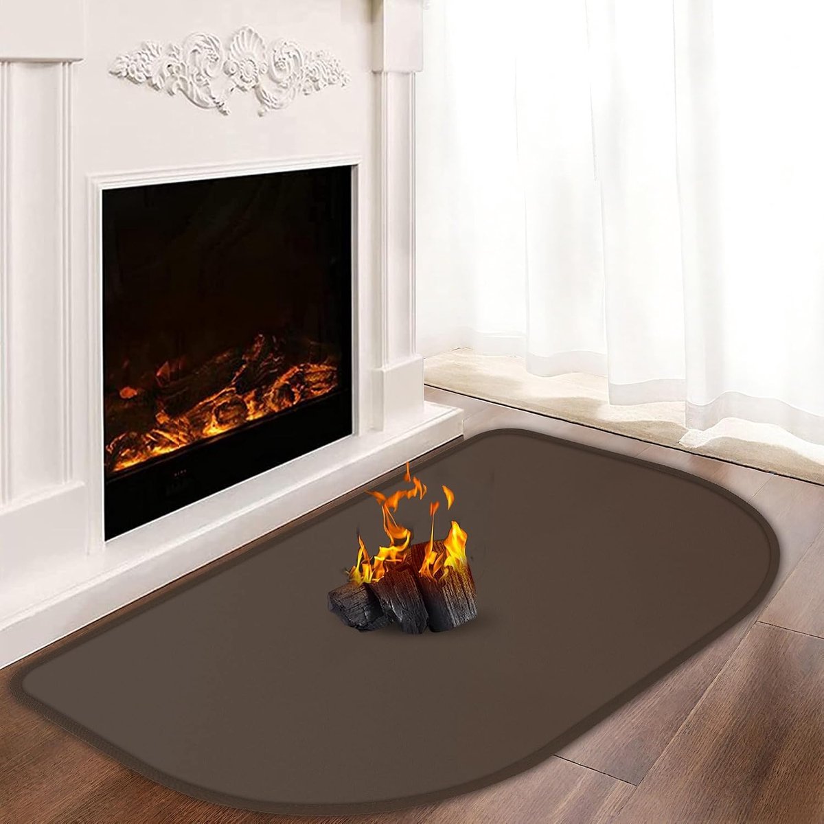 Vuurvaste haardmat, 100 x 60 cm, vuurvaste onderlegger, vonkbeschermingsplaat voor kachel, vuurvaste vloerbeschermingsmat voor open haarden, vloerplaat, ter bescherming van de vloer tegen vonken