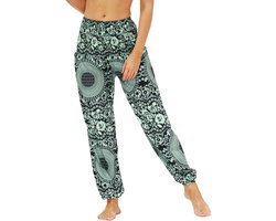 Vrouwen Hippie Baggy Thaise Yoga broek met zakken Elastische hoge taille Genie Harem Broek Aladin Summer Beach