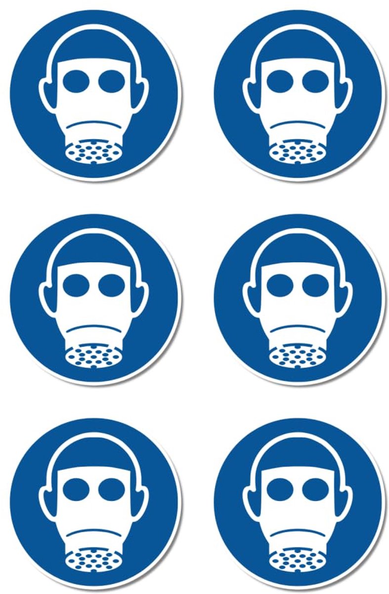 Gebruiken: M017 - DIN EN ISO 7010 / ASR A1.3 - stickers: Ø 5 cm, 6 stuks