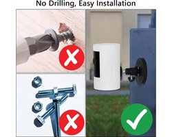 2 stuks magnetische wandhouders, compatibel met Ring Stick Up Cam/Pro/Ring Outdoor Camera Plus/Eufy/Arlo camera, magneethouder met 1/4 schroef, zonder boren, camera wandhouders, zwart