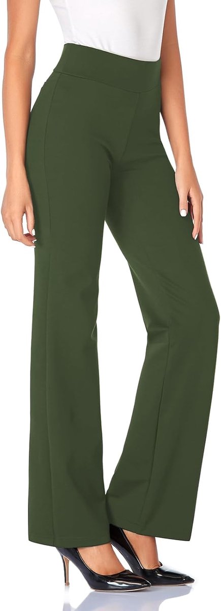 Damesjurk broek 28"/30"/32"/34" Hoge Taille Elastische Bootcut Broek Tall, Petite, Regular voor Office Business Casual