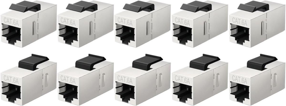 Image of 10 x afgeschermde Cat6a keystone-module RJ45-koppeling
