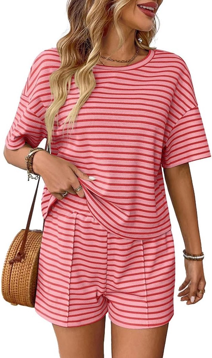 Tweedelige korte sets ronde hals korte mouw rok pak voor zomer outfits lounge set T-shirts biker korte mode