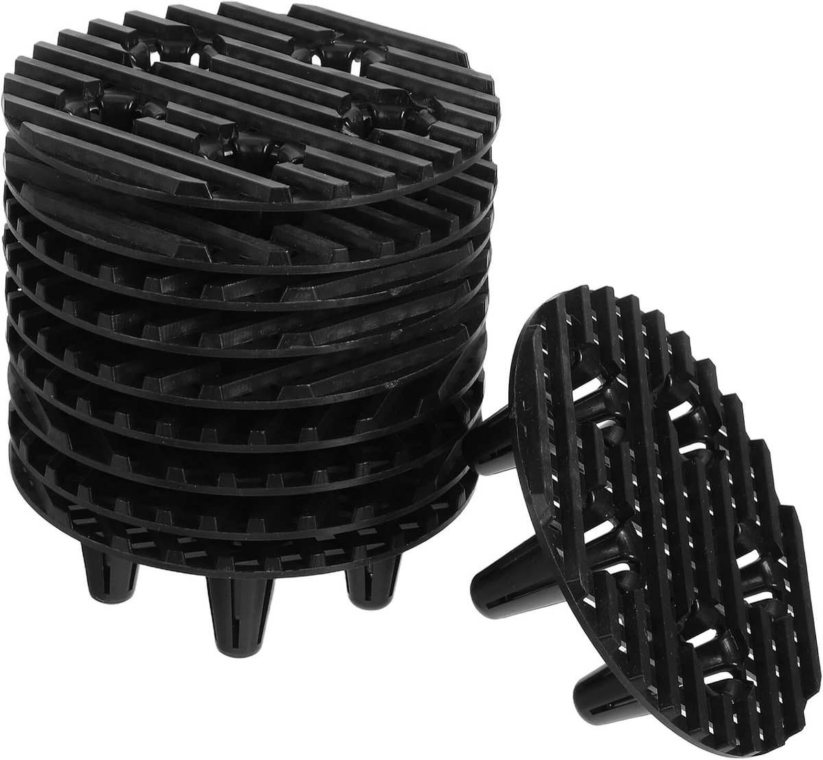 Poten, plantenbak, inzetstuk, kunststof, 10 cm, rond, met afvoer, voor tuin, terras, buitenpotten, plantenbak, verhoging tegen wortelrot