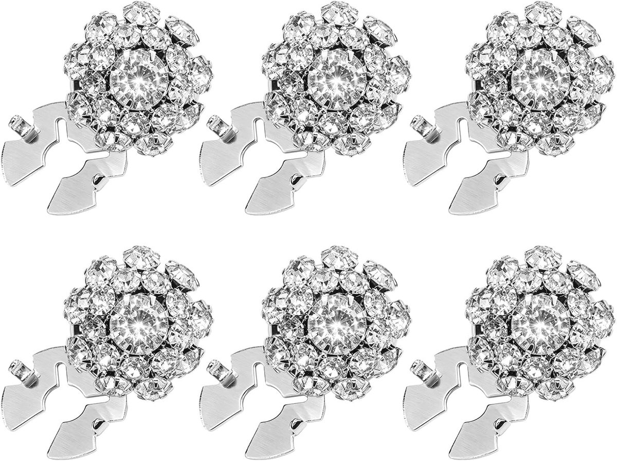 Knopen, opstrijkbaar met glittersteentjes, afneembare manchetknopen 22 mm met kliksluiting, voor overhemd, pak en feestkleding