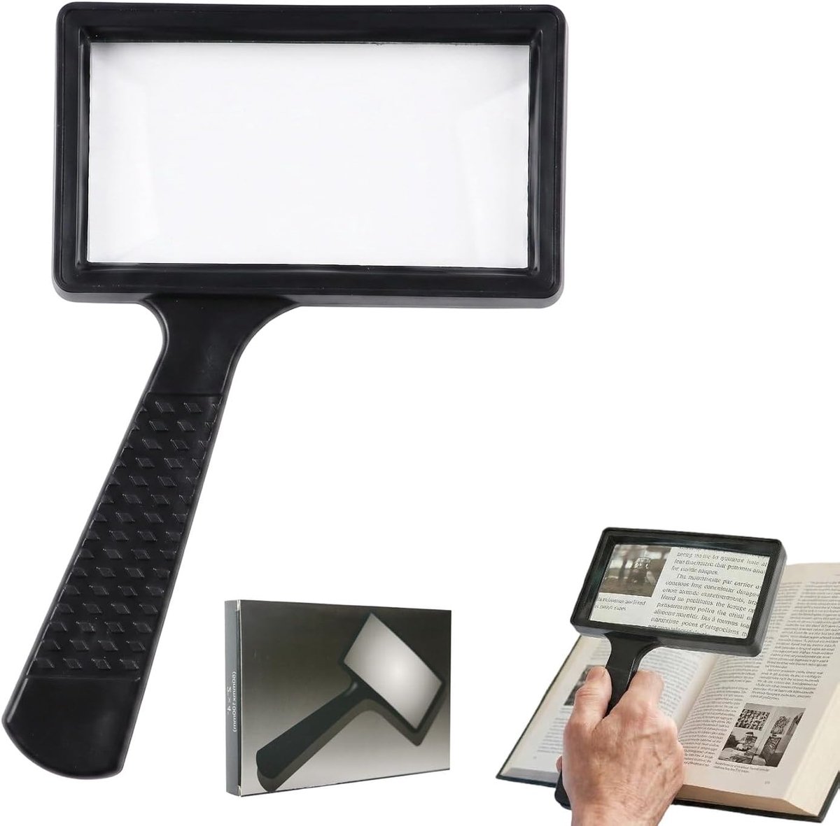 Leesloep met licht voor senioren, groot, 10x vergrotingsglas, verlichting, dimbare handloep, inklapbaar, voor kleine letters, kranten, boeken, visueel handicapten en maculaire degeneratie